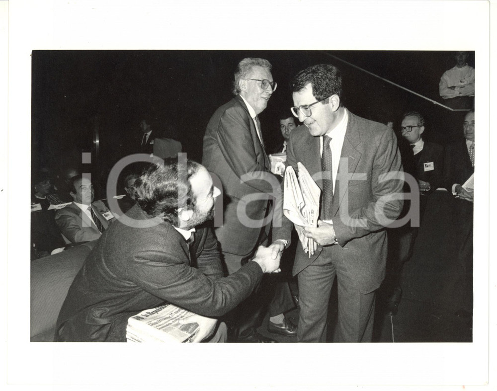 1985 ca CONFINDUSTRIA Romano PRODI - Giampaolo PANSA - Ottaviano DEL TURCO *Foto