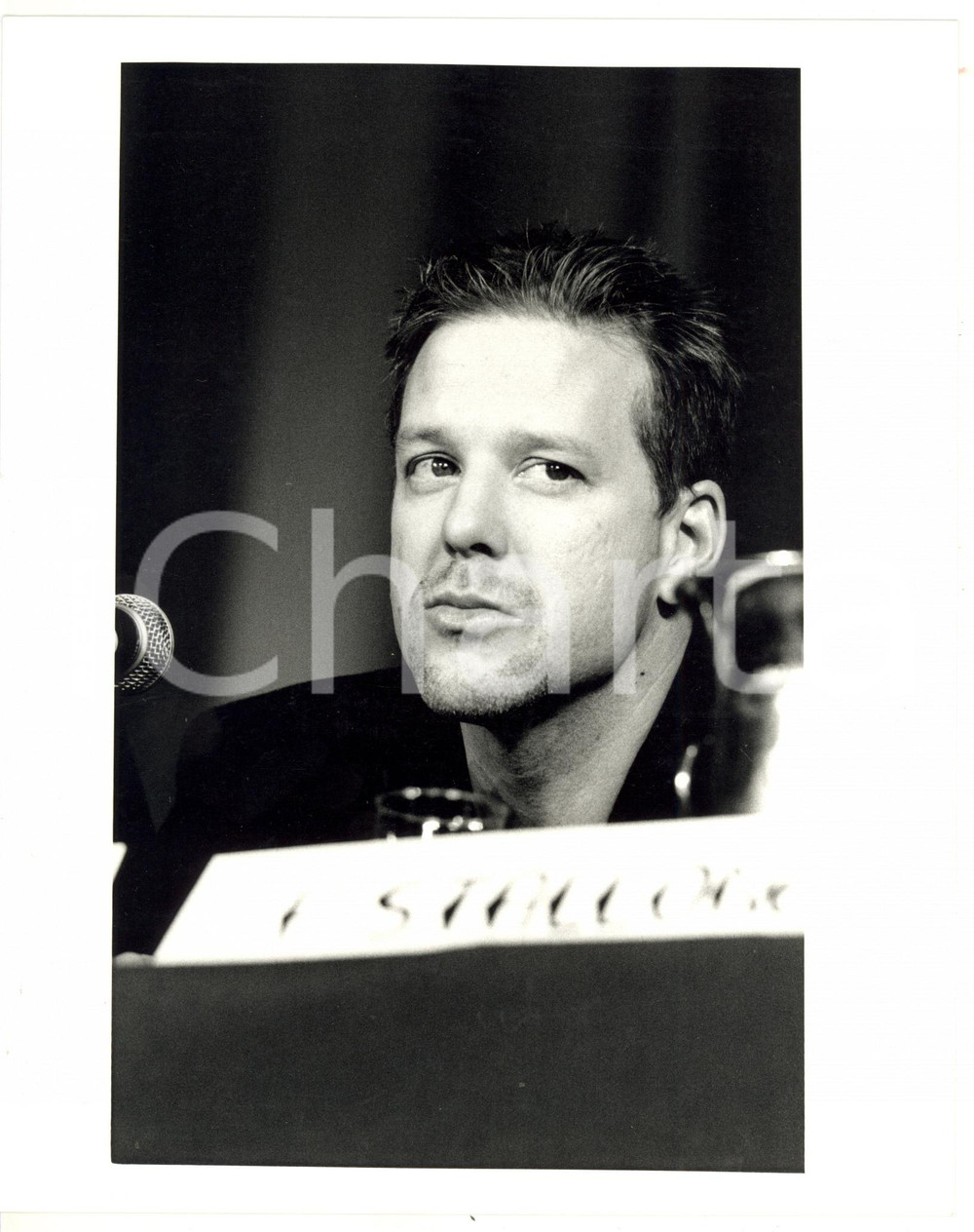 1987 FESTIVAL DI CANNES Mickey ROURKE durante conferenza stampa *Foto 20x25 cm