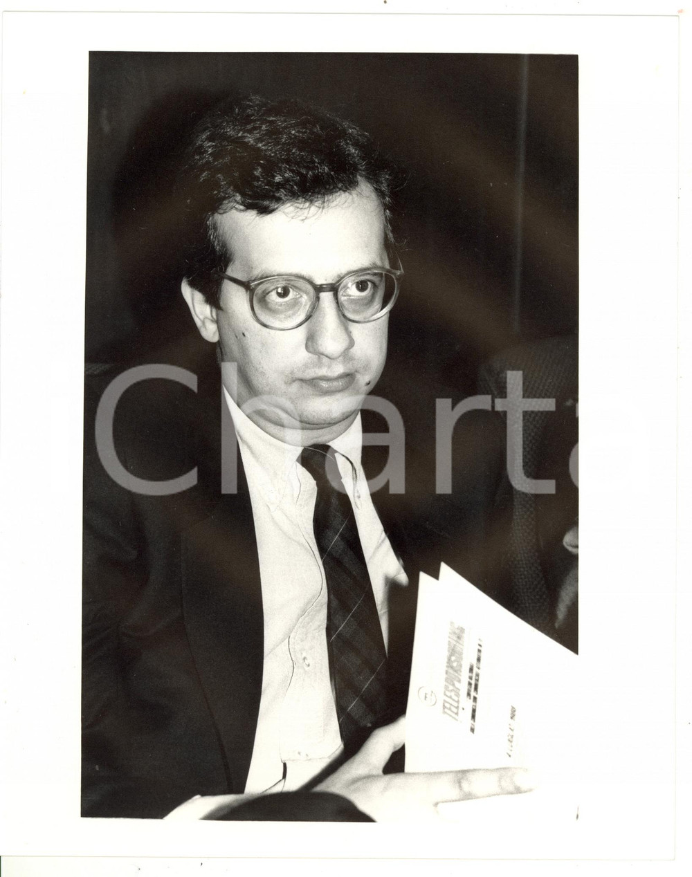 1990 ca POLITICA - PSI Ritratto di Walter VELTRONI *Foto VINTAGE 20x25 cm