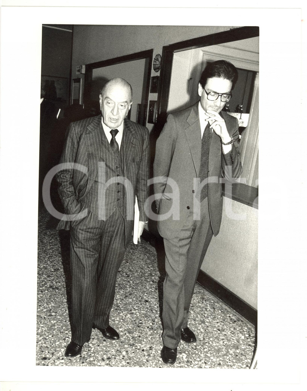 1985 ca CONFINDUSTRIA Bruno VISENTINI con Gerolamo PELLICANÒ *Foto 20x25 cm