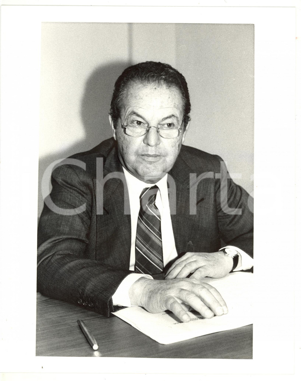 1985 ca MILANO - FEDERCHIMICA Ritratto Gabriele CUTOLO Foto 20x25 cm