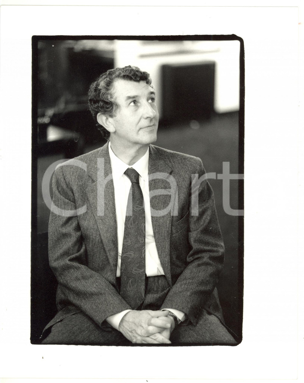 1985 ca TELEVISIONE Corrado AUGIAS Ritratto - Foto 20x25 cm (2)