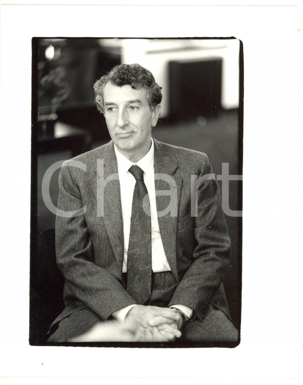 1985 ca TELEVISIONE Corrado AUGIAS Ritratto - Foto 20x25 cm (1)