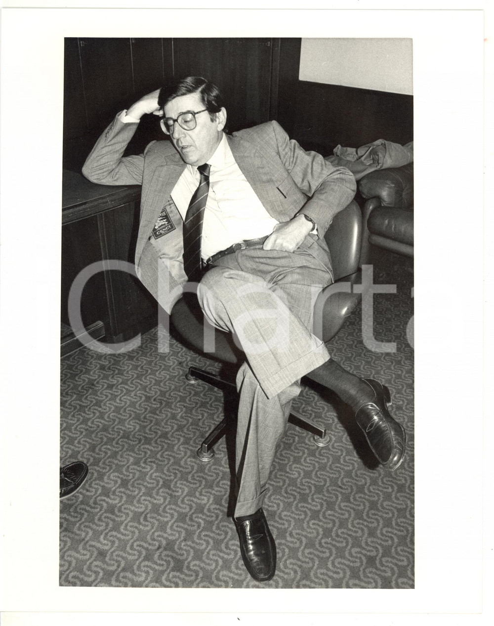 1985 ca POLITICA - DC Ritratto on. Vincenzo SCOTTI (2) *Foto VINTAGE 20x25 cm