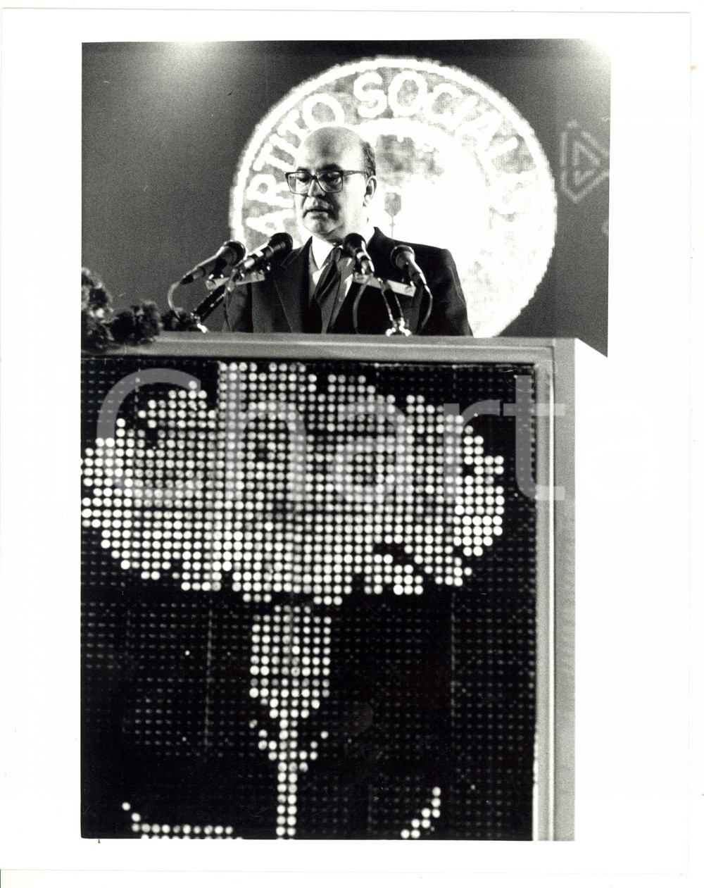 1987 RIMINI 44° Congresso PSI - Discorso di Bettino CRAXI - Foto 20x25 cm