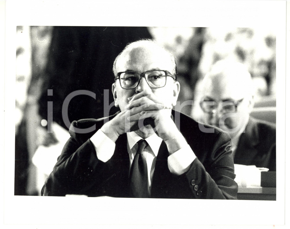 1987 RIMINI 44° Congresso PSI - Ritratto di Bettino CRAXI *Foto 25x20 cm