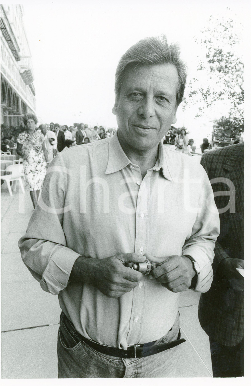 1985 ca COSTUME Ritratto del giornalista Pio DE BERTI - Foto VINTAGE 18x24 cm