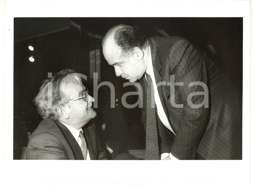 1990 ca ROMA Valerio ZANONE a colloquio con Nicolas MOSAR *Foto 24x18 cm
