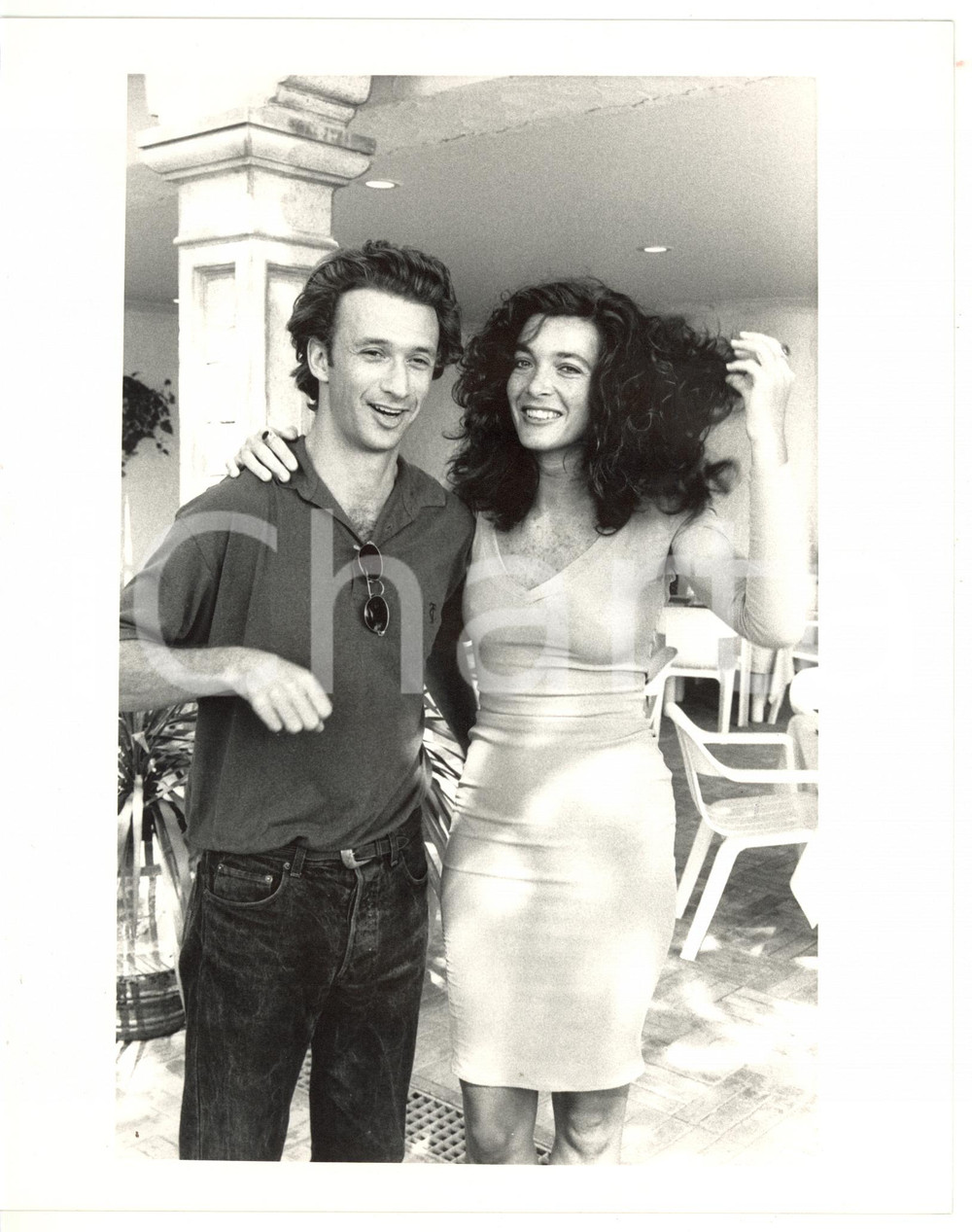 1989 CINEMA Marina SUMA scherza con Silvio VANNUCCI *Foto VINTAGE 20x25 cm