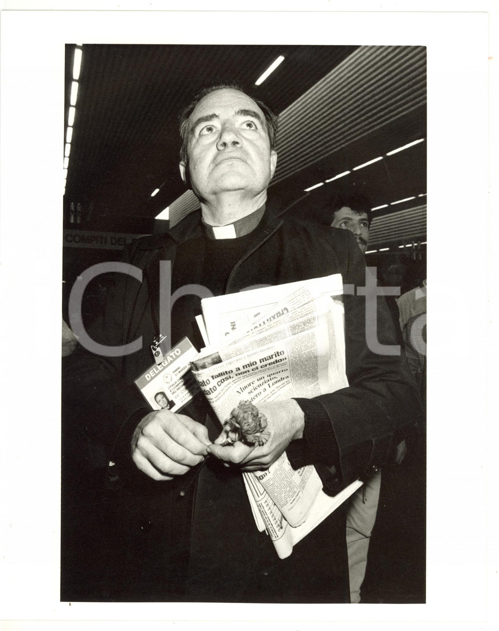 1987 RIMINI 44° Congresso PSI - Ritratto di don Gianni BAGET BOZZO - Foto 20x25