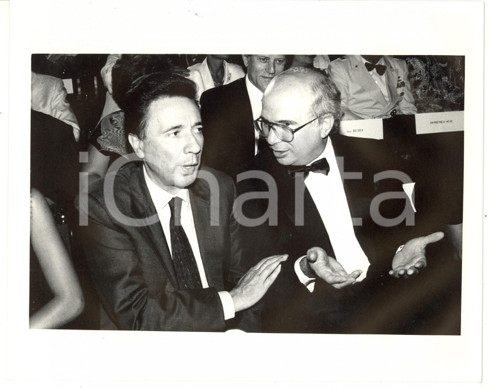 1990 ca POLITICA - DC Carlo FRACANZANI in platea con Paolo CIRINO POMICINO *Foto