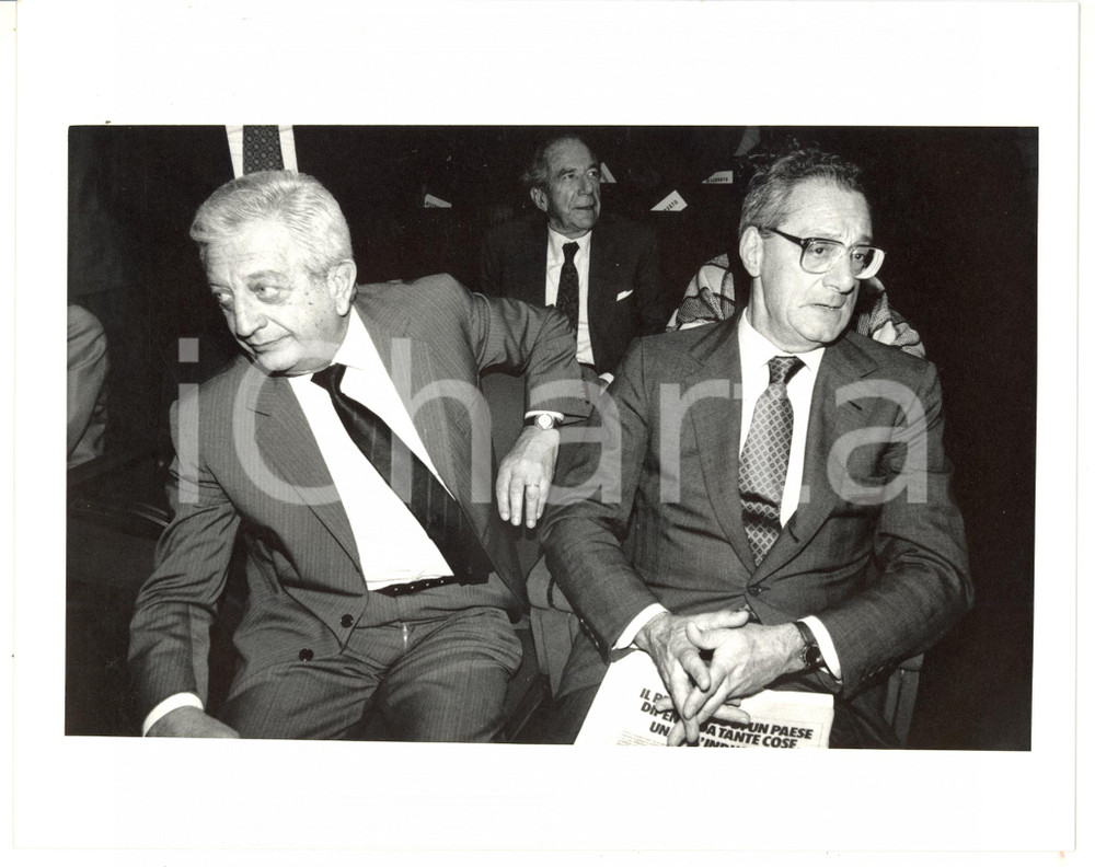 1988 MILANO CENTROMARCA Cesare ROMITI con Antonio COPPI in platea *Foto 25x20 cm