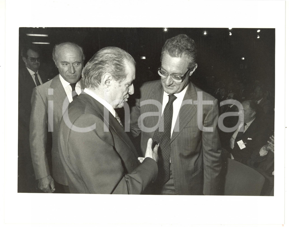 1990 ca CONFINDUSTRIA Luigi LUCCHINI a colloquio con Cesare ROMITI *Foto 25x20