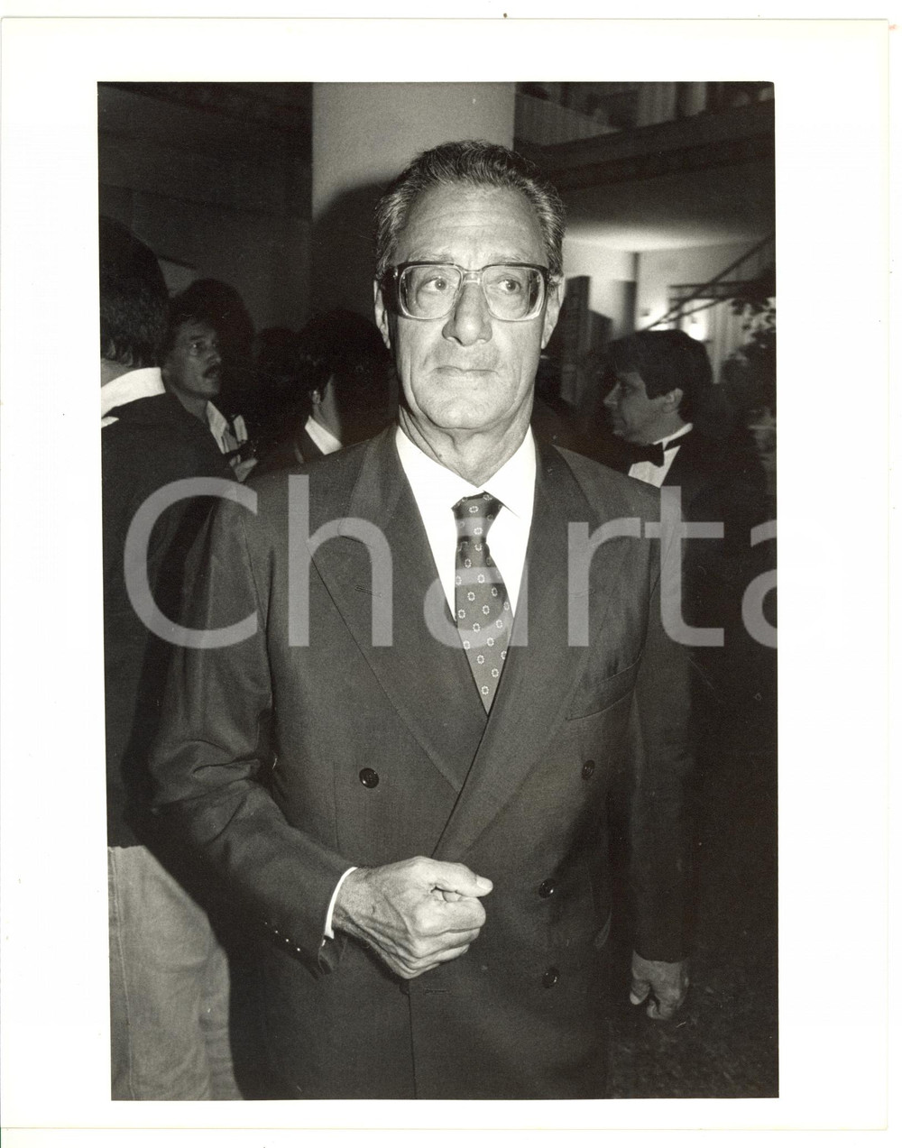 1990 ca CONFINDUSTRIA Ritratto di Cesare ROMITI - Foto VINTAGE 20x25 cm