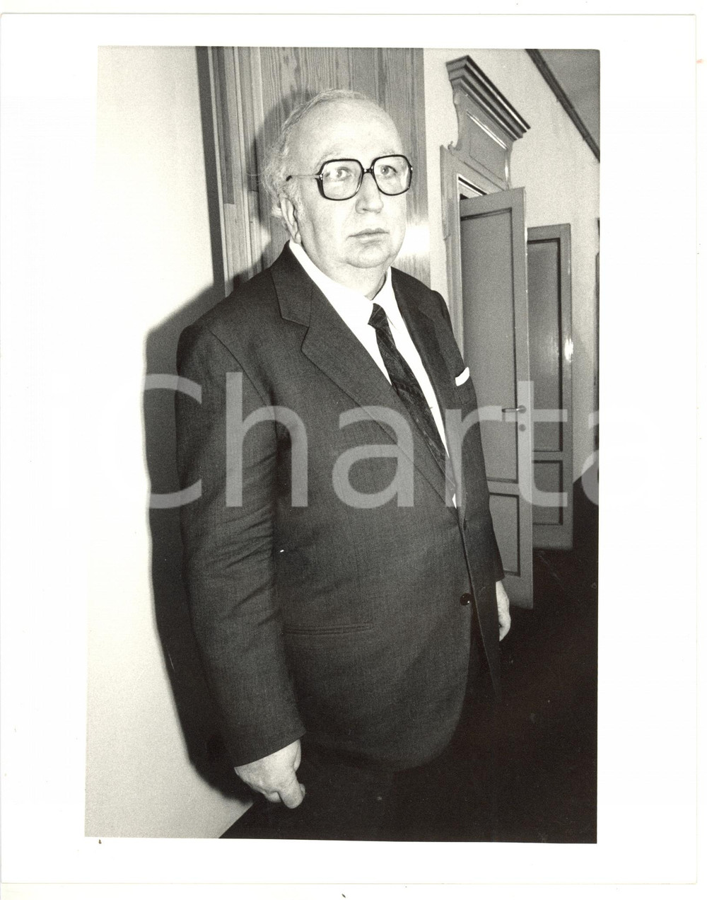 1985 ca VENEZIA Ritratto di Giovanni SPADOLINI *Foto VINTAGE 20x25 cm