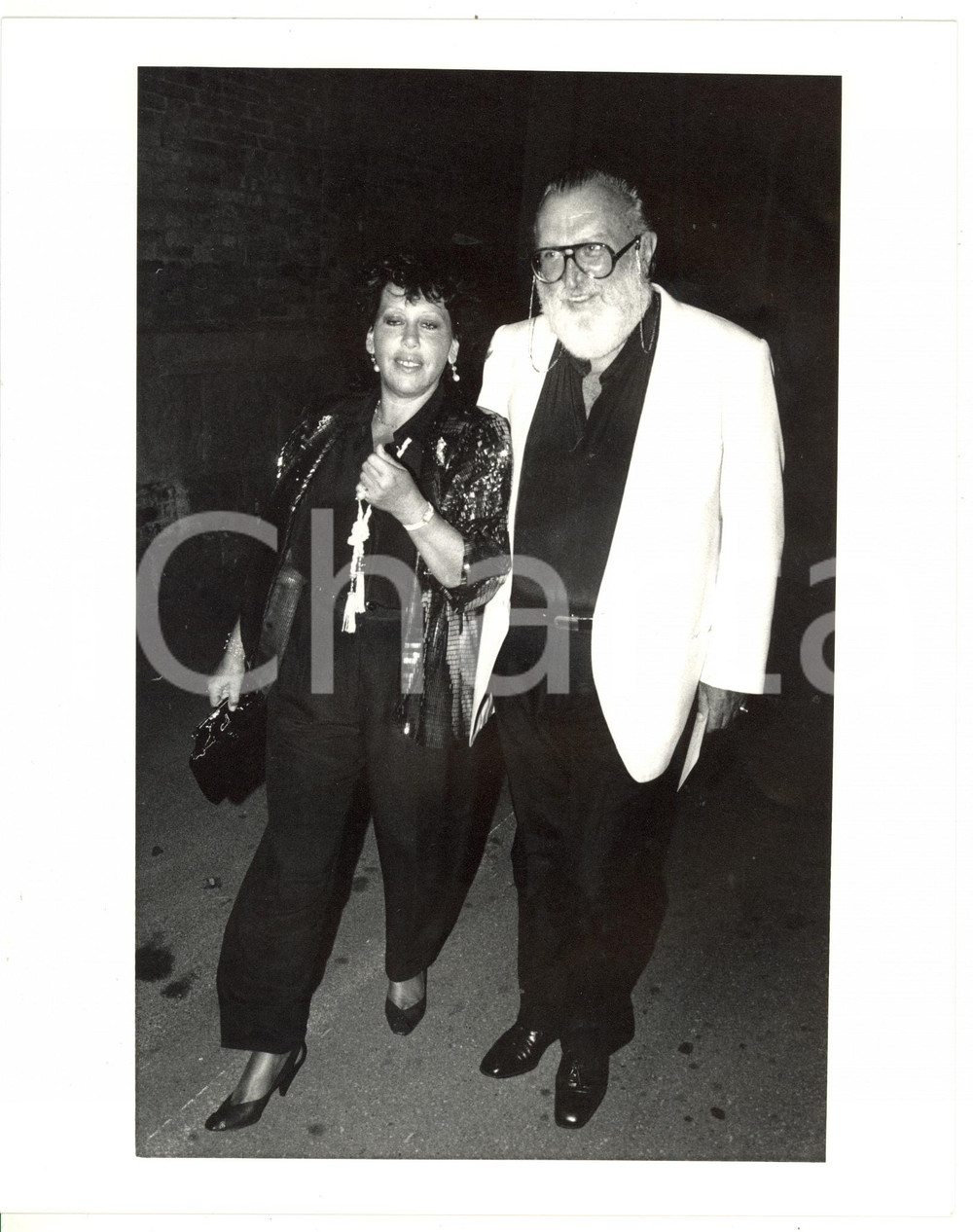 1984 FESTIVAL DI CANNES Sergio LEONE a passeggio con la moglie Carla *Foto 20x25