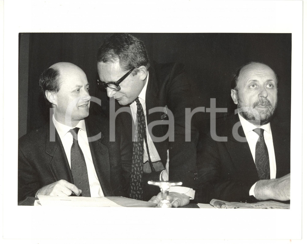 1985 ca MILANO - DC Bruno TABACCI - Angelo CALOIA - Gianstefano FRIGERIO *Foto