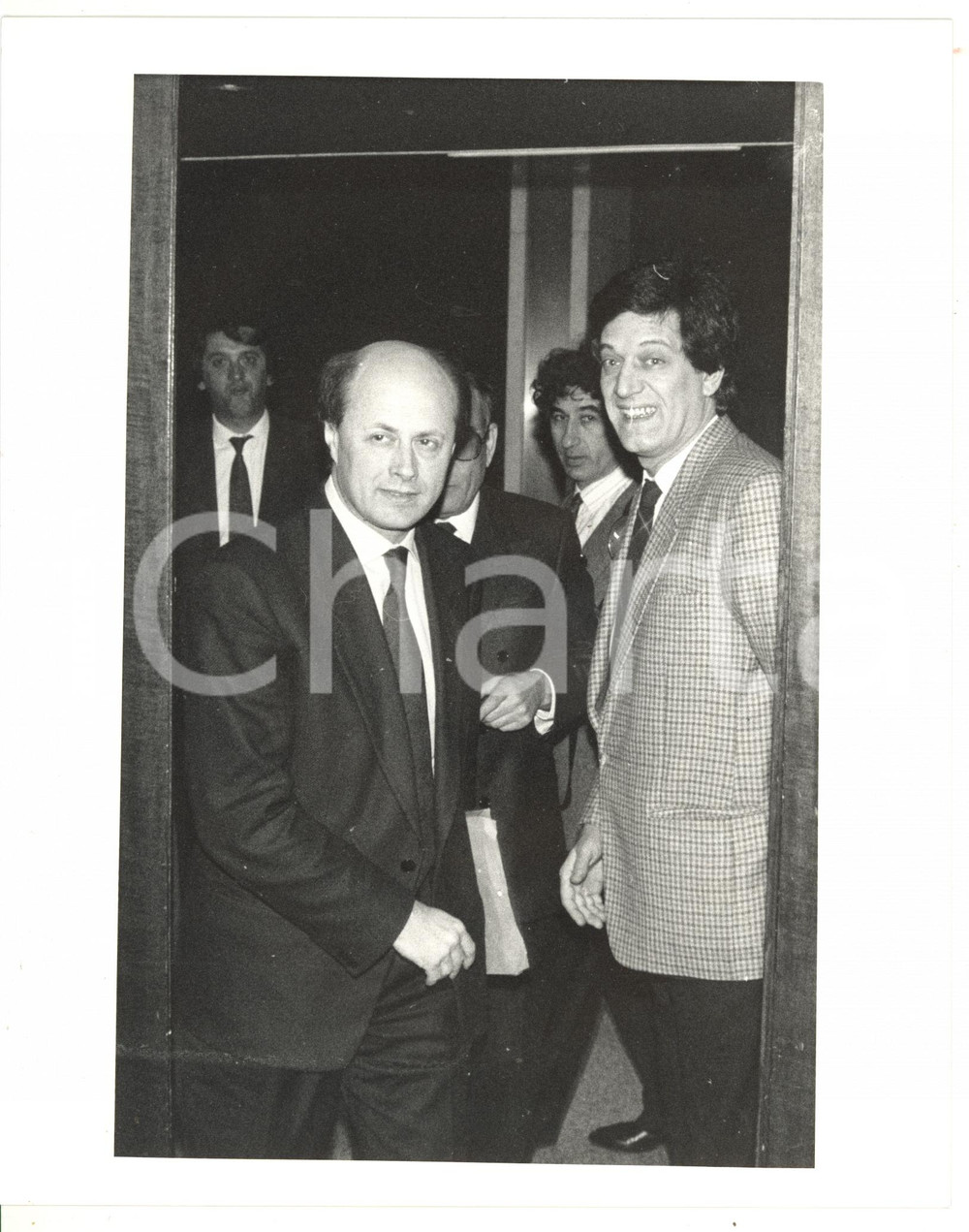 1985 ca MILANO - DC Bruno TABACCI all'arrivo *Fotografia 20x25 cm