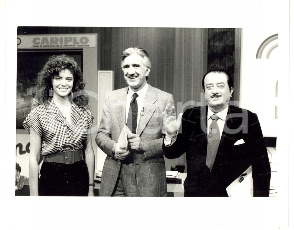 Fotografia d epoca originale 1987 RAI  ECONOGIOCO Sandro PATERNOSTRO  Gianni LOCATELLI  Graziella MINUTI 1