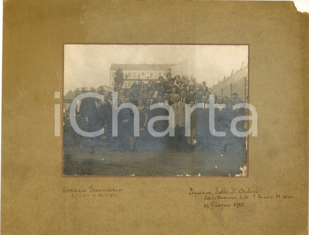1923 MILANO Liquidazione Fabbrica Italiana Orologi Carlo BONOMI - I dipendenti