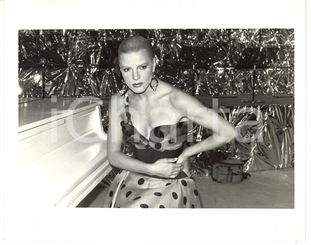 1990 ca COSTUME Ritratto di Patrizia CASELLI in abito da sera *Foto 25x20 cm