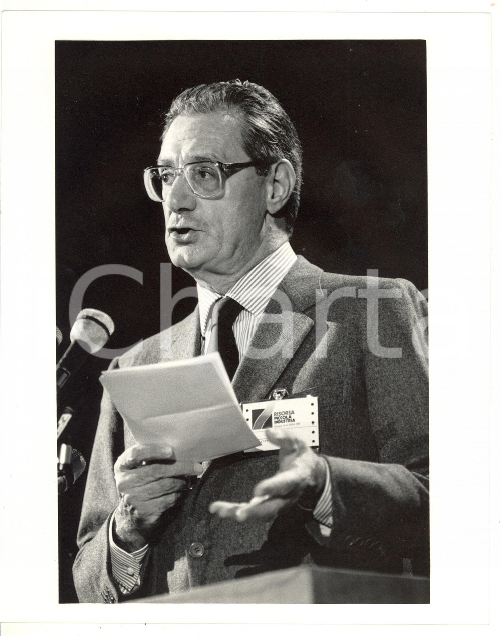 1987 BOLOGNA - CONFINDUSTRIA Discorso di Cesare ROMITI - Fotografia 20x25 cm