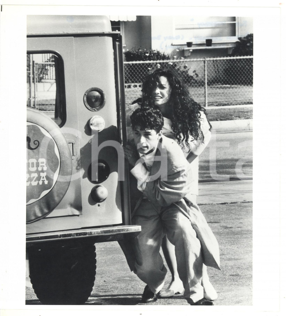 1989 CINEMA - LOVERBOY Patrick DEMPSEY sul set con Nancy VALEN *Foto 20x22 cm