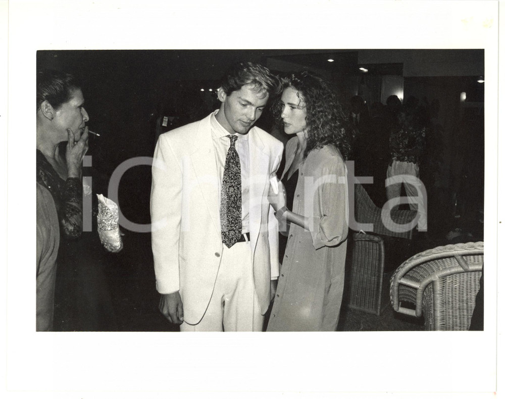 1990 ca CINEMA Nicola FARRON con Lucrezia LANTE DELLA ROVERE *Foto 25x20 cm