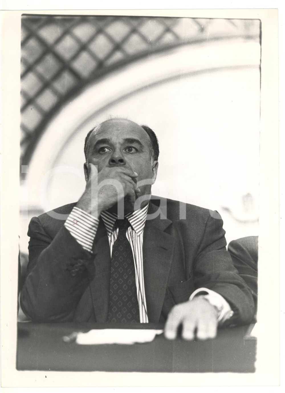 1985 ca ROMA Ministro della Difesa Valerio ZANONE durante conferenza *Foto 18x24