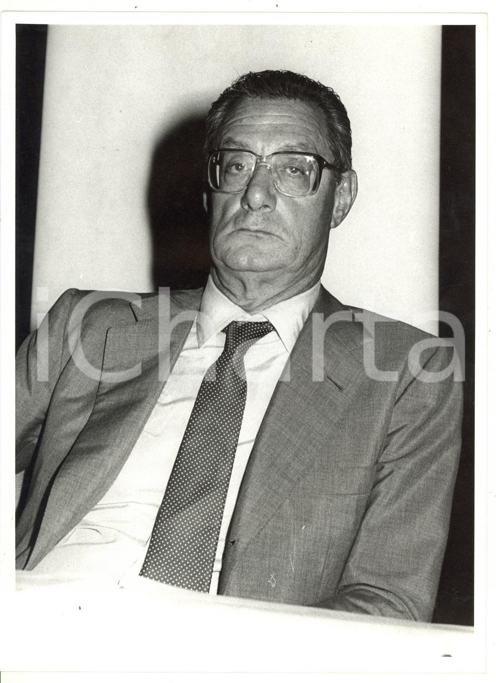 1990 ca ASSOLOMBARDA Ritratto di Cesare ROMITI *Fotografia 18x24 cm