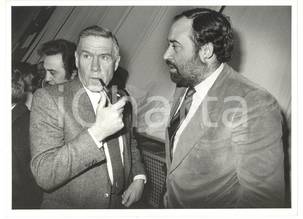 1990 ca ROMA - CGIL Ottaviano DEL TURCO - Bruno TRENTIN fuma la pipa *Foto 24x18