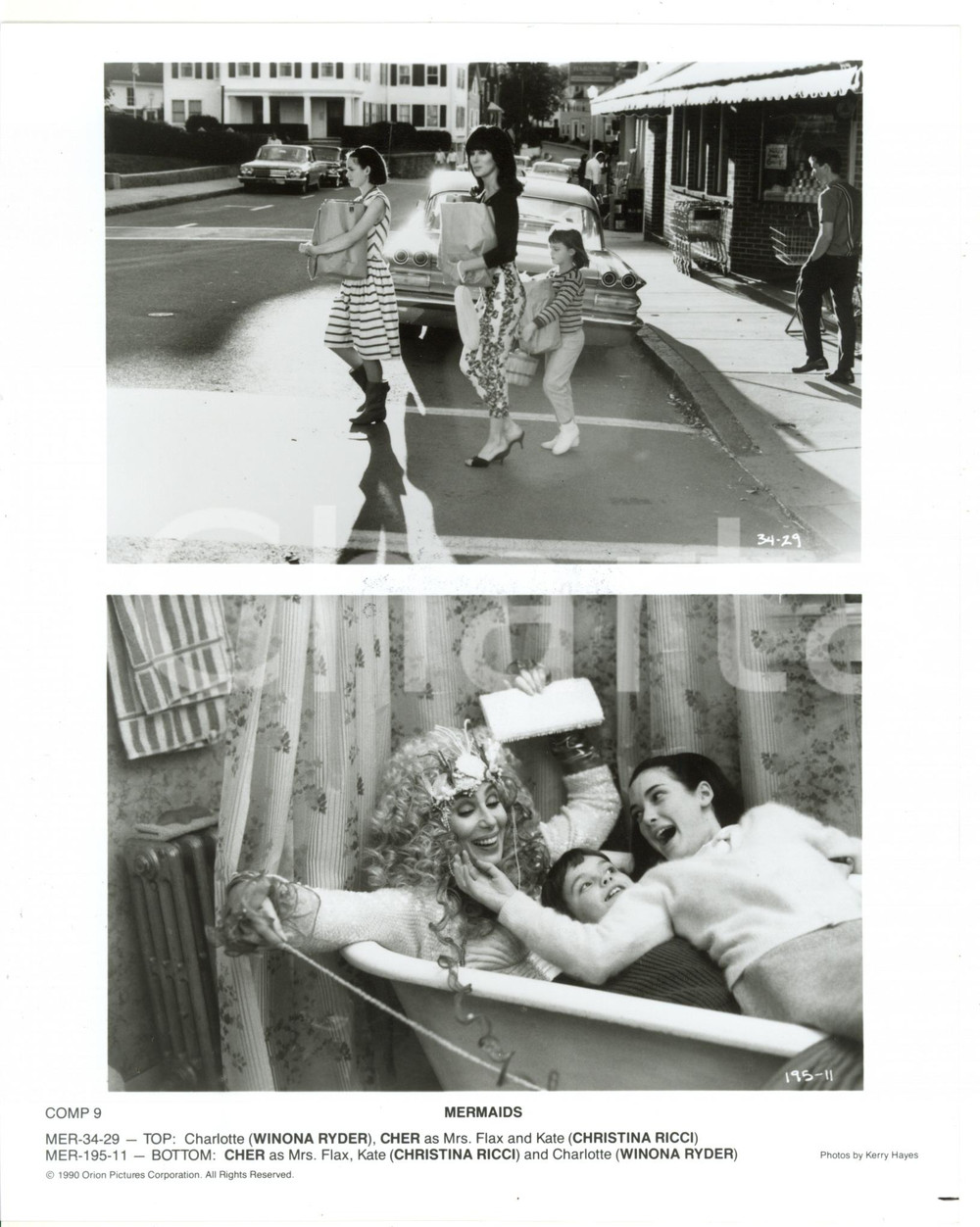 1990 CINEMA - MERMAIDS Winona RIDER - CHER - Christina RICCI sul set del film