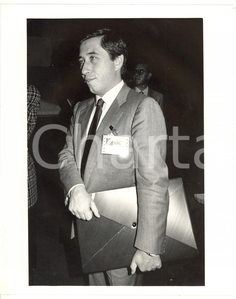 1990 ca CONFINDUSTRIA Antonio D'AMATO durante conferenza *Foto 20x25 cm