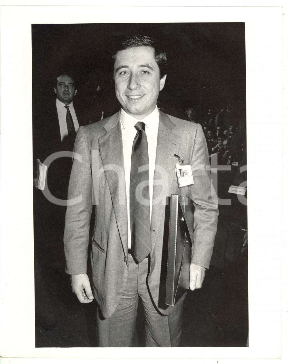 1990 ca CONFINDUSTRIA Antonio D'AMATO durante conferenza - Foto 20x25 cm