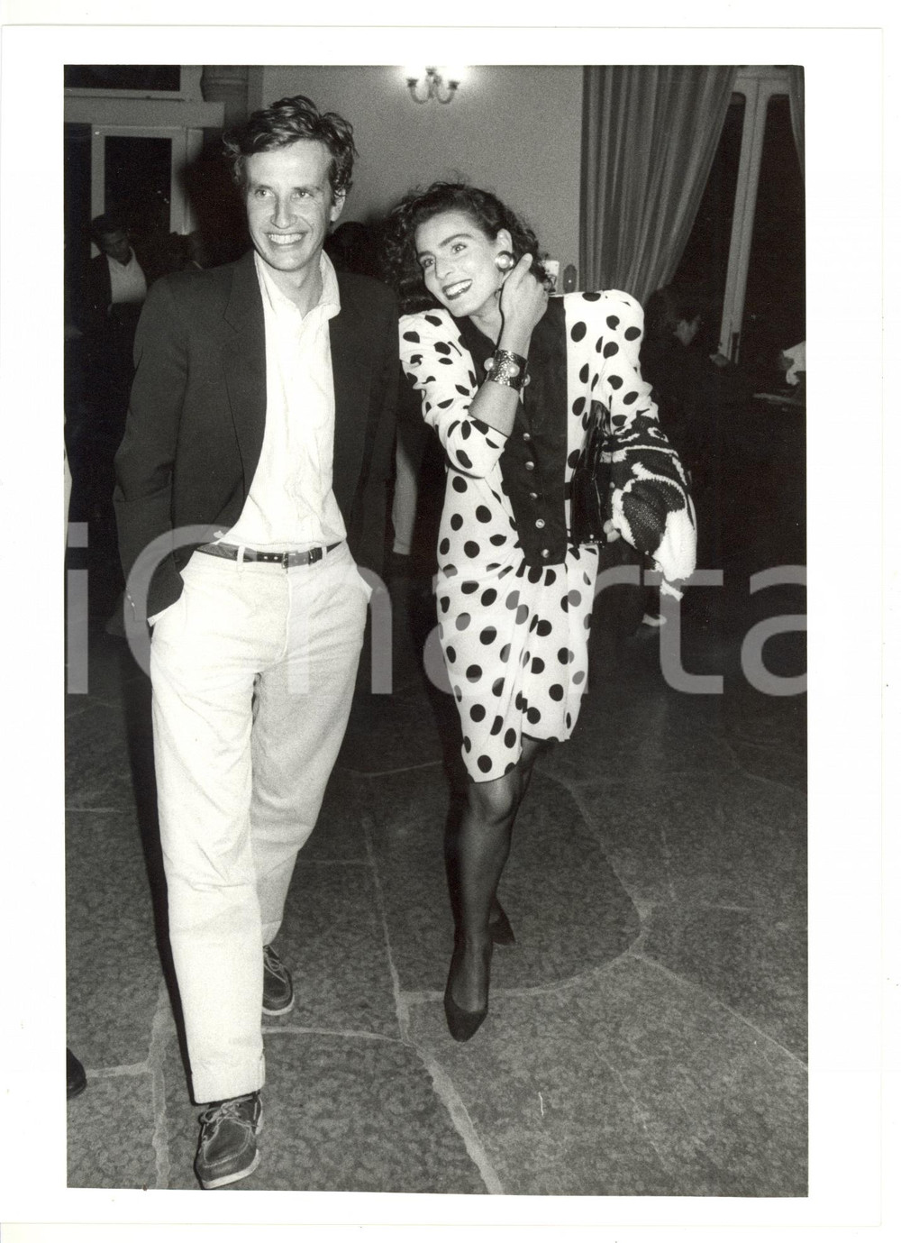 1985 ca COSTUME Antonia DELL'ATTE a una serata di gala *Foto VINTAGE 18x24 cm