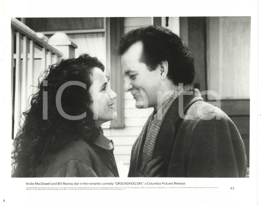 1993 GROUNDHOG DAY Andie MACDOWELL e Bill MURRAY sul set - Regia di Harold RAMIS