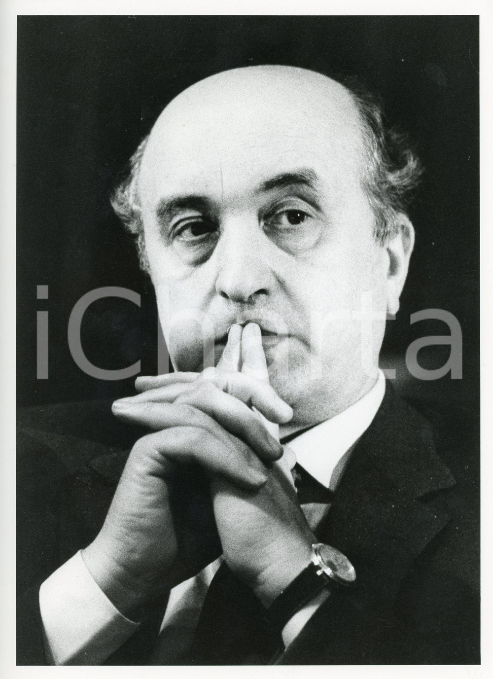 1985 MILANO Congresso DC - Ritratto on. Ciriaco DE MITA *Fotografia 18x24 cm