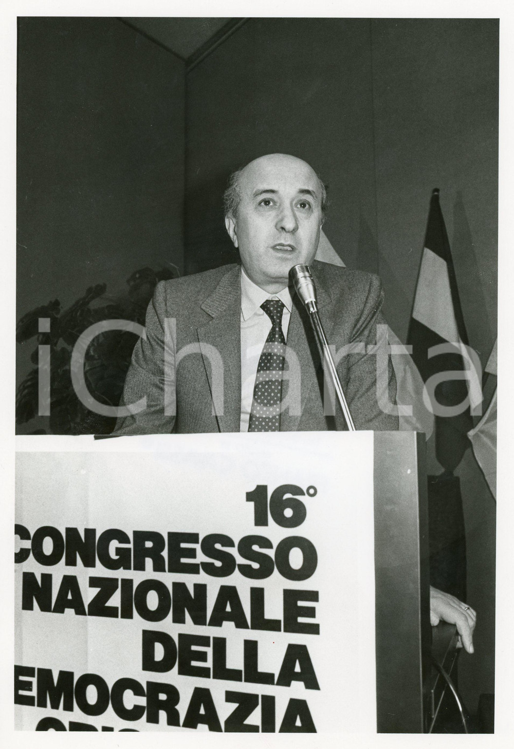 1984 ROMA XVI Congresso DC - Ciriaco DE MITA al banco degli oratori - Foto 18x24
