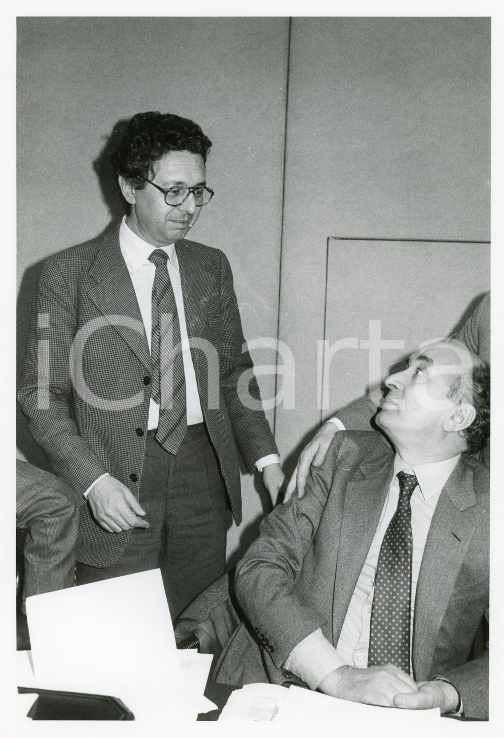 1984 ROMA XVI Congresso DC - Ciriaco DE MITA con Roberto MAZZOTTA *Foto 18x24 cm