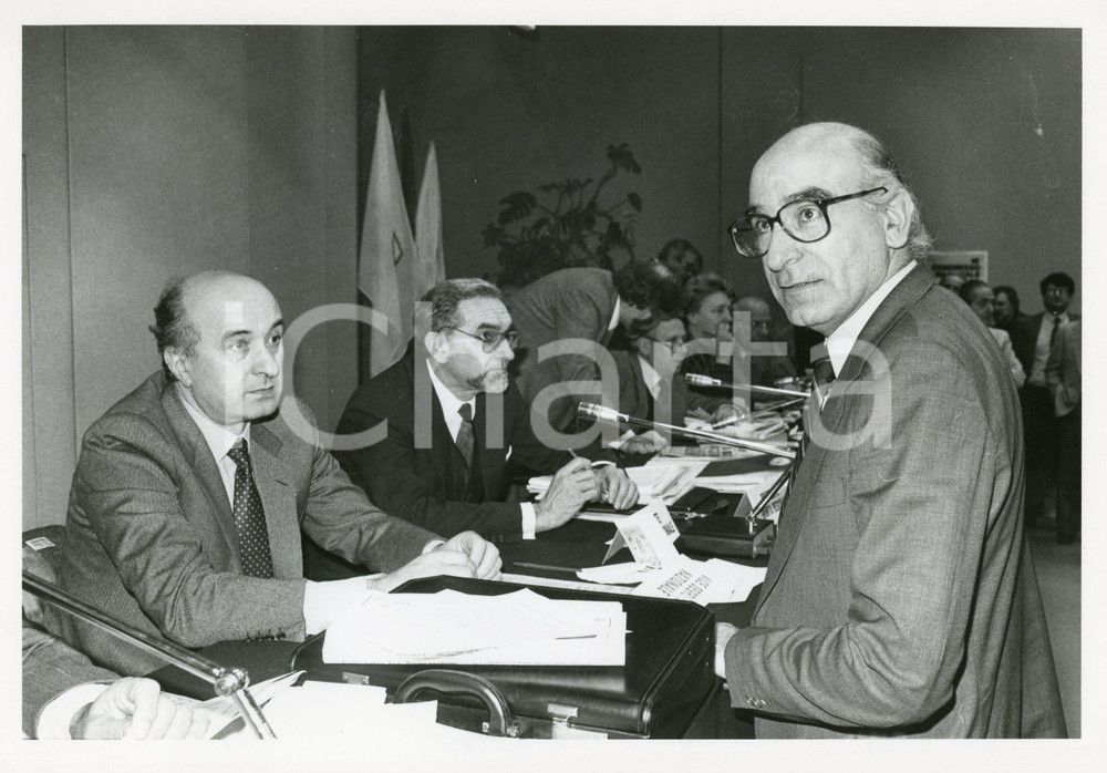 1984 ROMA XVI Congresso DC - Ciriaco DE MITA con Cesare GOLFARI *Foto 24x18 cm