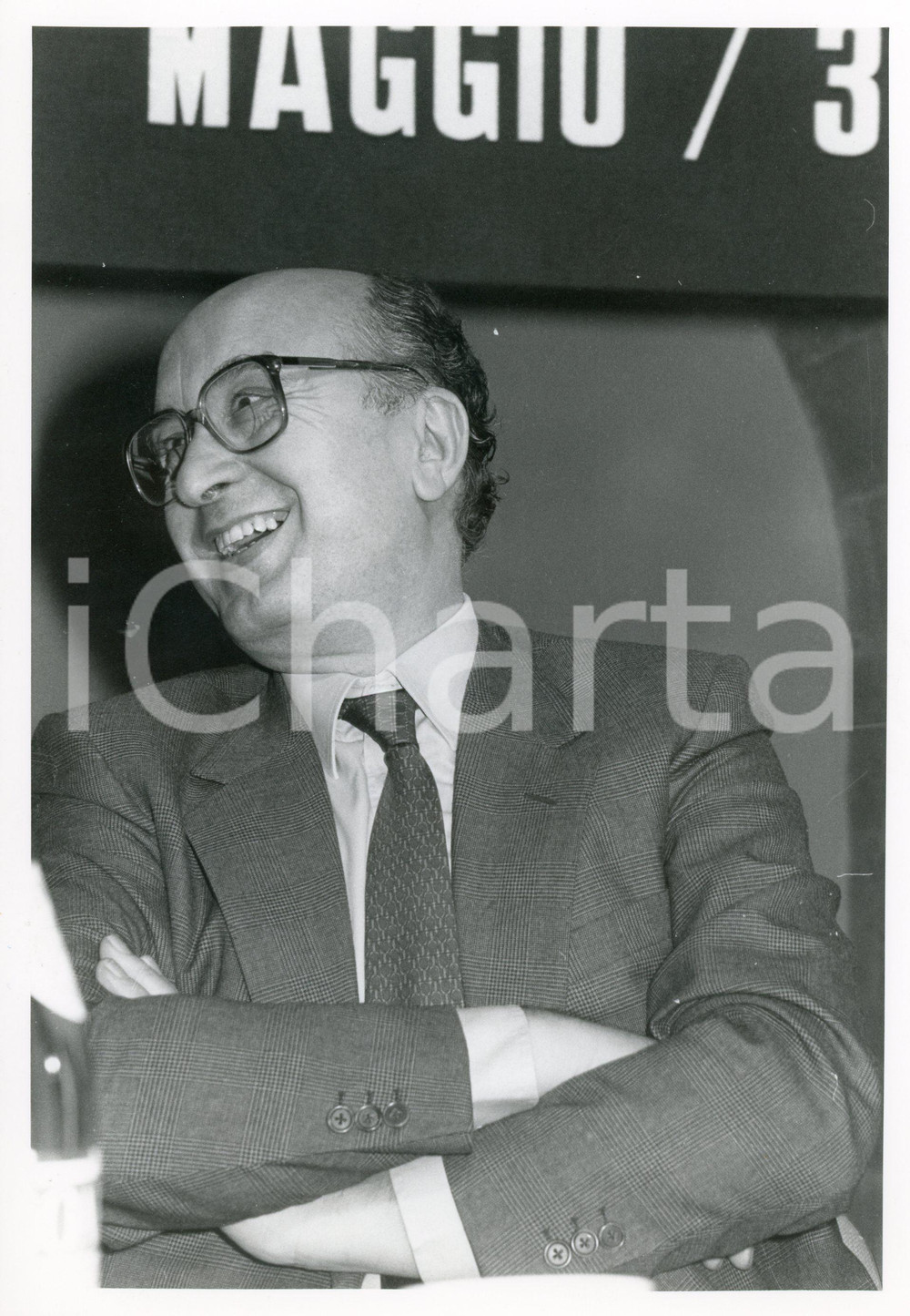 1984 MILANO Castello Sforzesco - DC Ritratto di Ciriaco DE MITA *Foto 18x24 cm