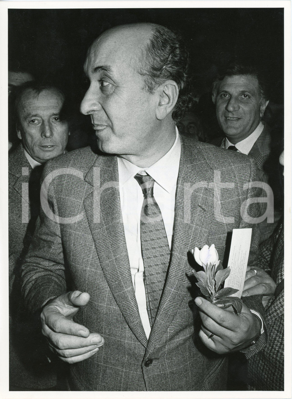 1985 ca MILANO - Ciriaco DE MITA alla prima dello spettacolo "Canzoni e cabaret"