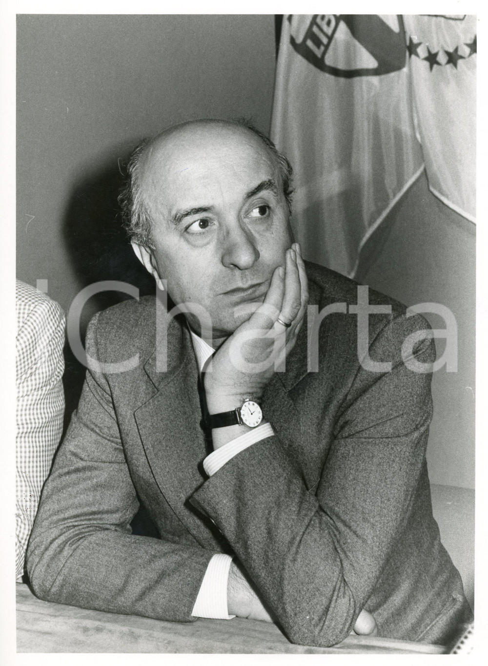 1985 VARESE Convegno DC - Ritratto di Ciriaco DE MITA *Fotografia 18x24 cm