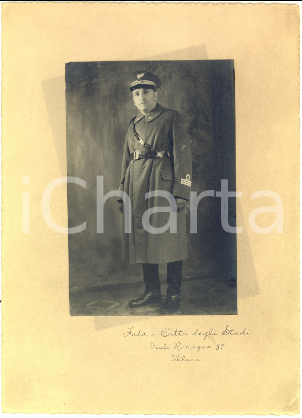 1950 ca MILANO (?) Ritratto di ufficiale di artiglieria *Foto CITTA' STUDI 18x24