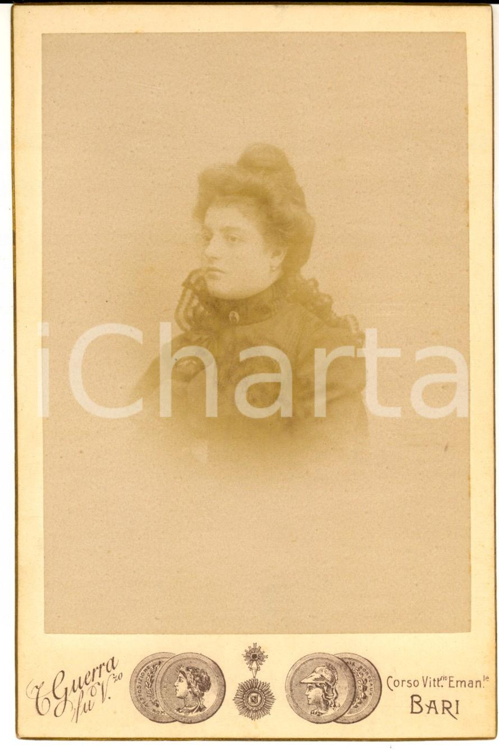 1901 BARI Ritratto di giovane donna con dedica *Foto T. GUERRA 11x16 cm