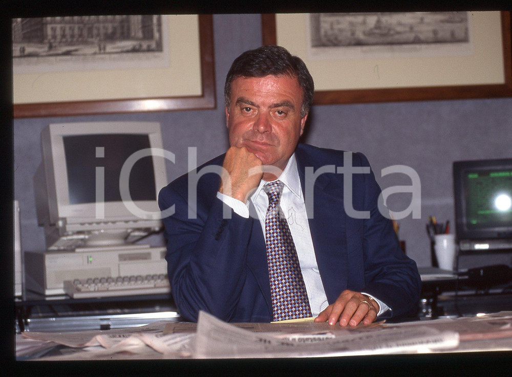 35mm vintage slide* 1996 Ritratto Pietro Calabrese direttore Messaggero (6)