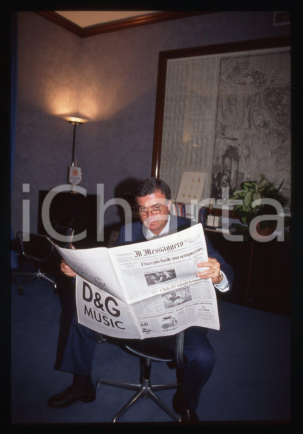 35mm vintage slide* 1996 Ritratto Pietro Calabrese direttore Messaggero (7)