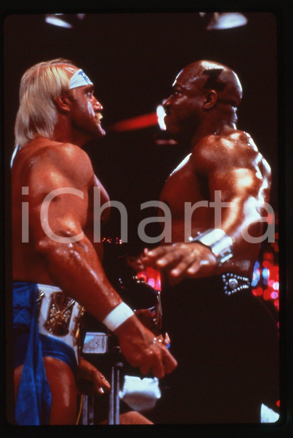 35mm vintage slide* 1989 Wresting HULK HOGAN e ZEUS nel film No Hold Barred