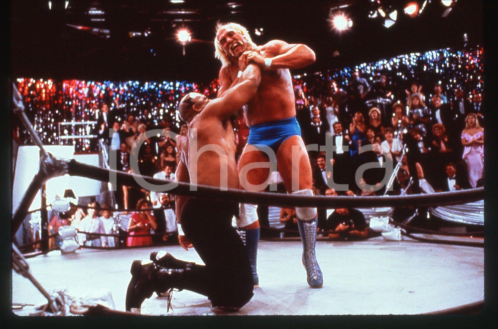 35mm vintage slide* 1989 Wresting HULK HOGAN e ZEUS nel film No Hold Barred (2)