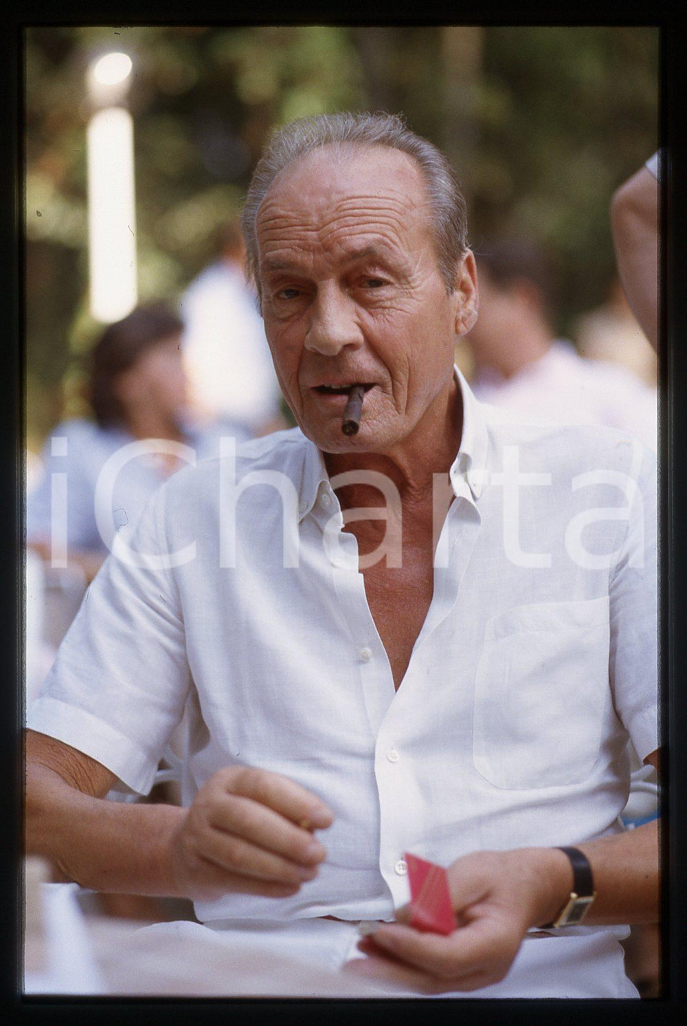 35mm vintage slide* 1990ca Playboy GIOVANNI ROVAI fuma sigaro